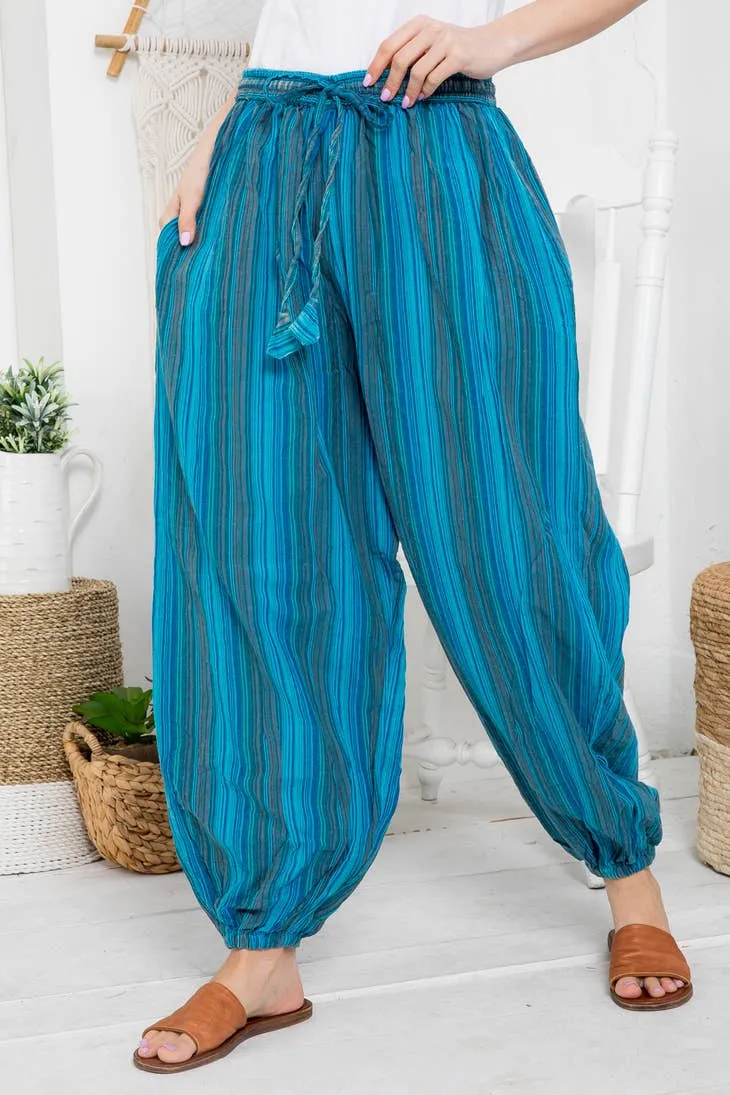 Cotton Striped Harem Pants ~ Three colors