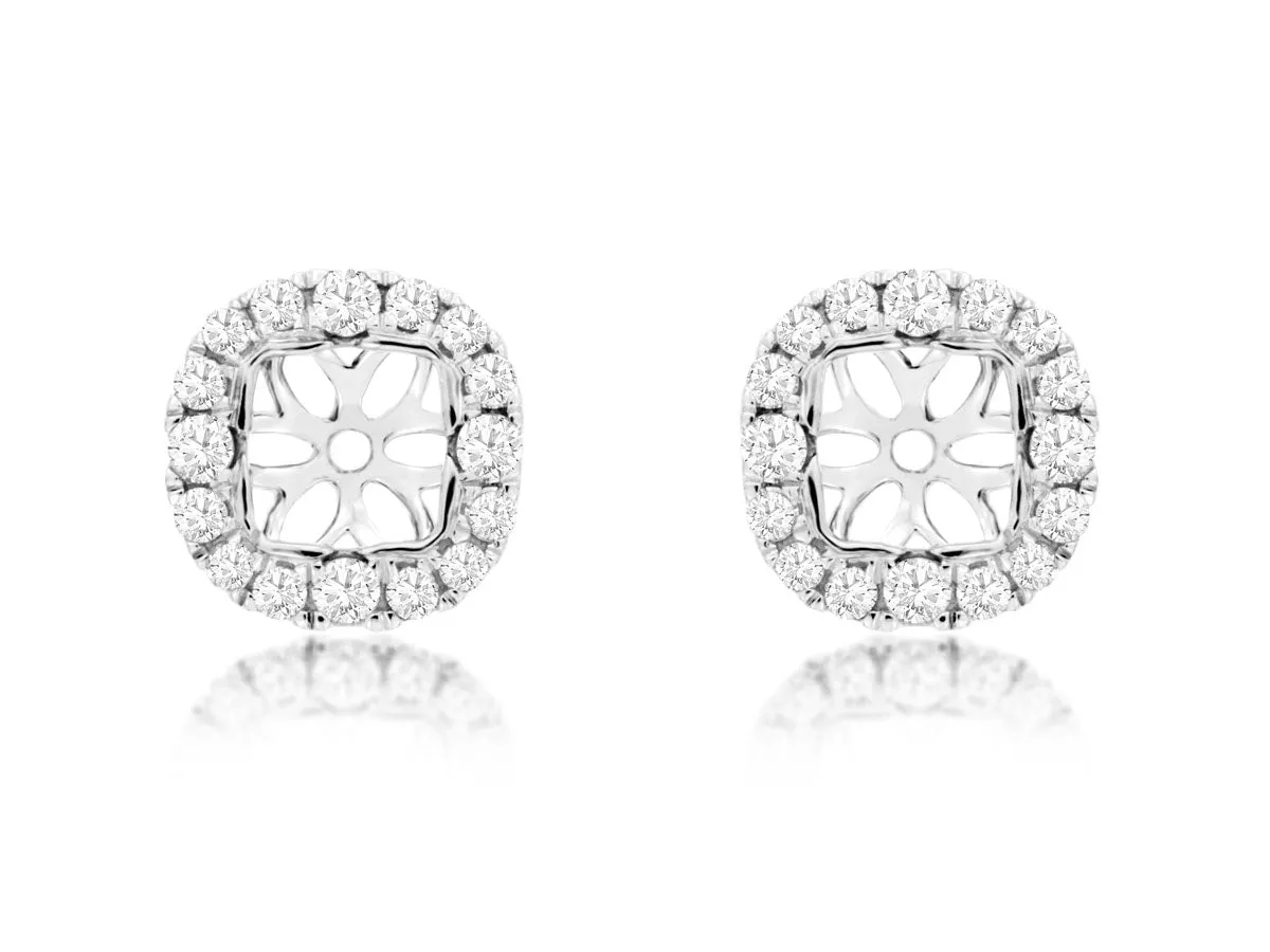 Cushion Shaped Diamond Earring Jackets