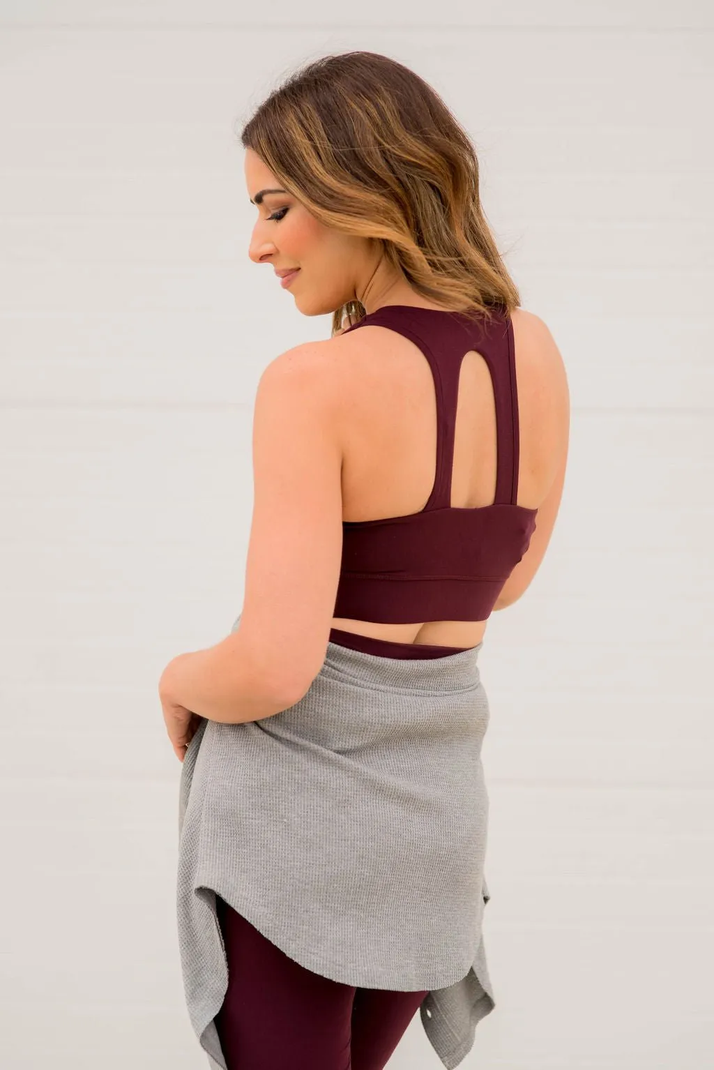 Cut Out Back Cropped Active Top