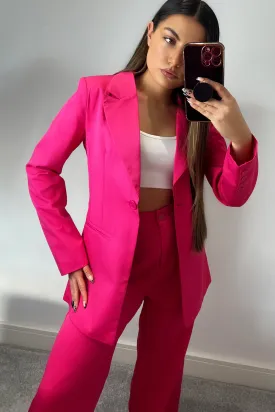 Cyndi Pink Button Tailored Blazer