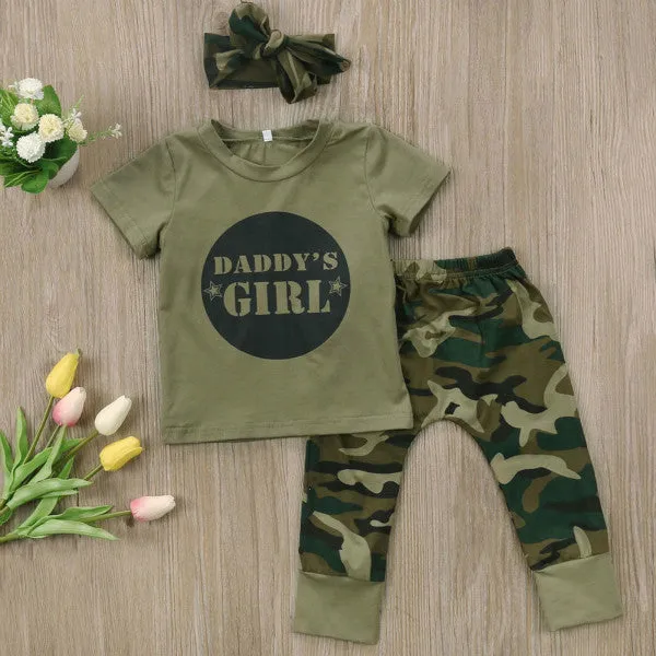 Daddy's Girl or Boy T-Shirt Camouflage Pants Outfit