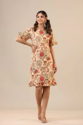 Dahlia Jaal on Beige T shirt Dress