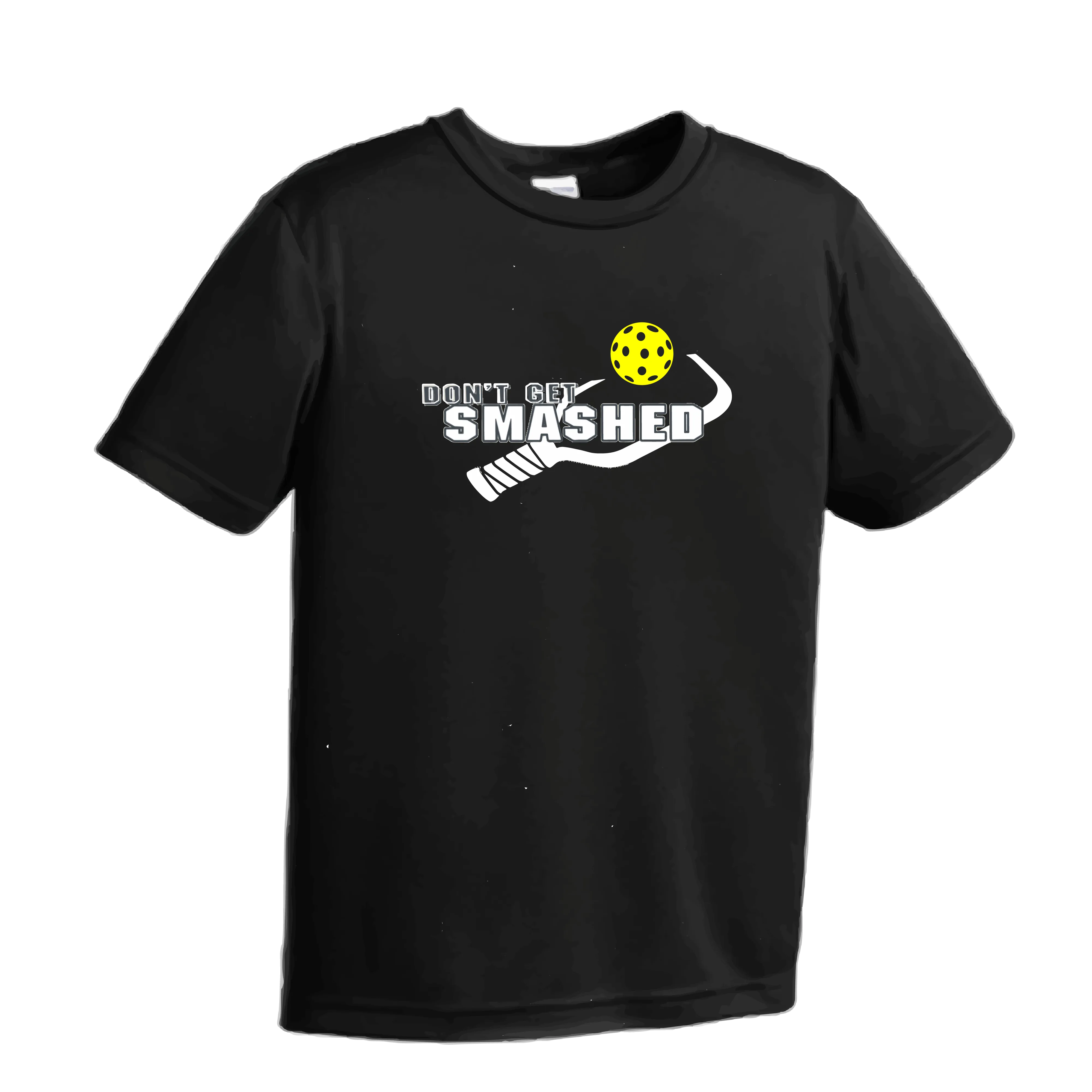 Don't Get Smashed (Purple White Yellow Pickleball Colors) | Youth Short Sleeve Athletic Shirt | 100% Polyester