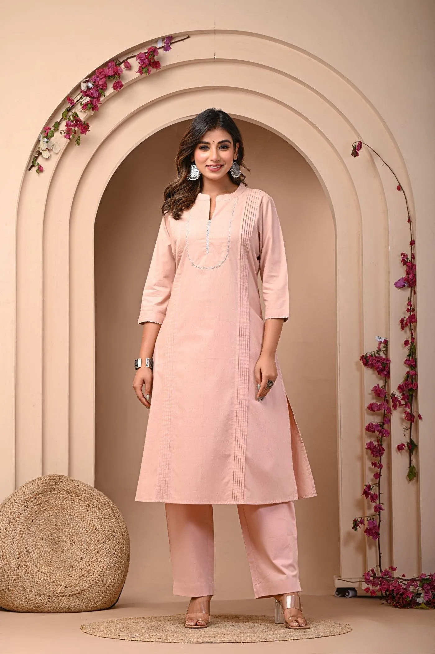 Elegant Yellow A-Line Kurta with Pant Set