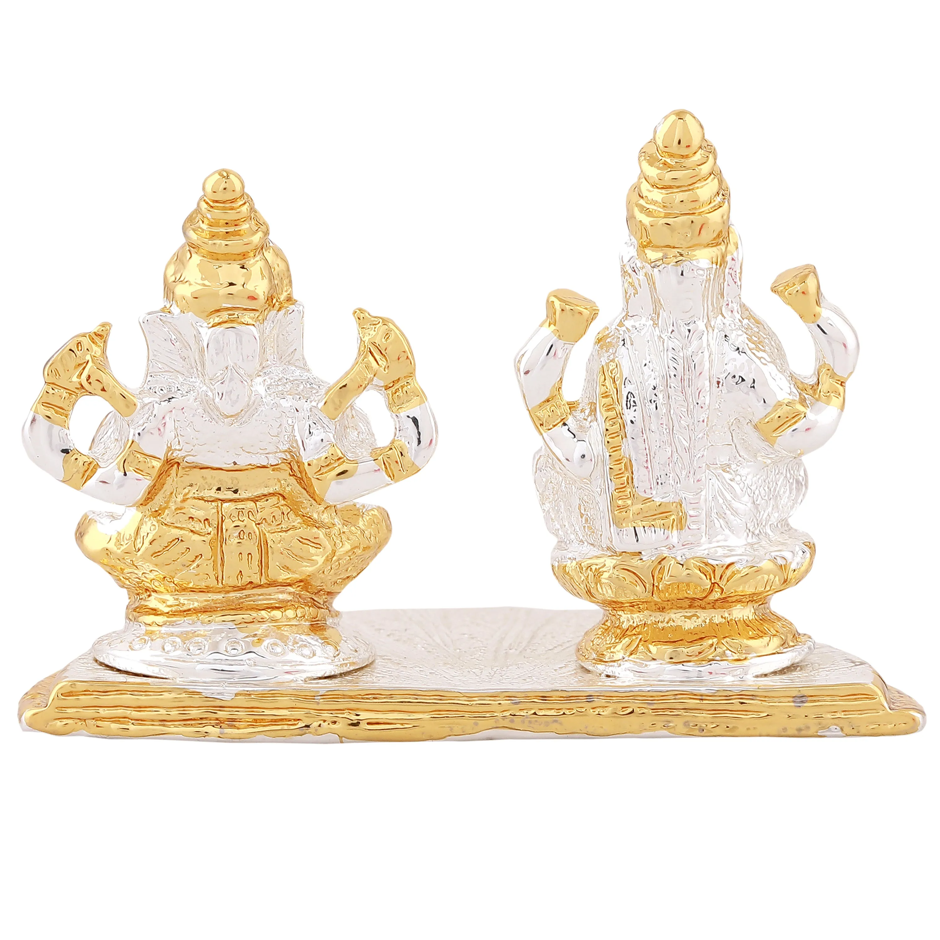 Estele Gold & Rhodium Plated Godess Lakshmi Ji & Lord Ganesh Idol