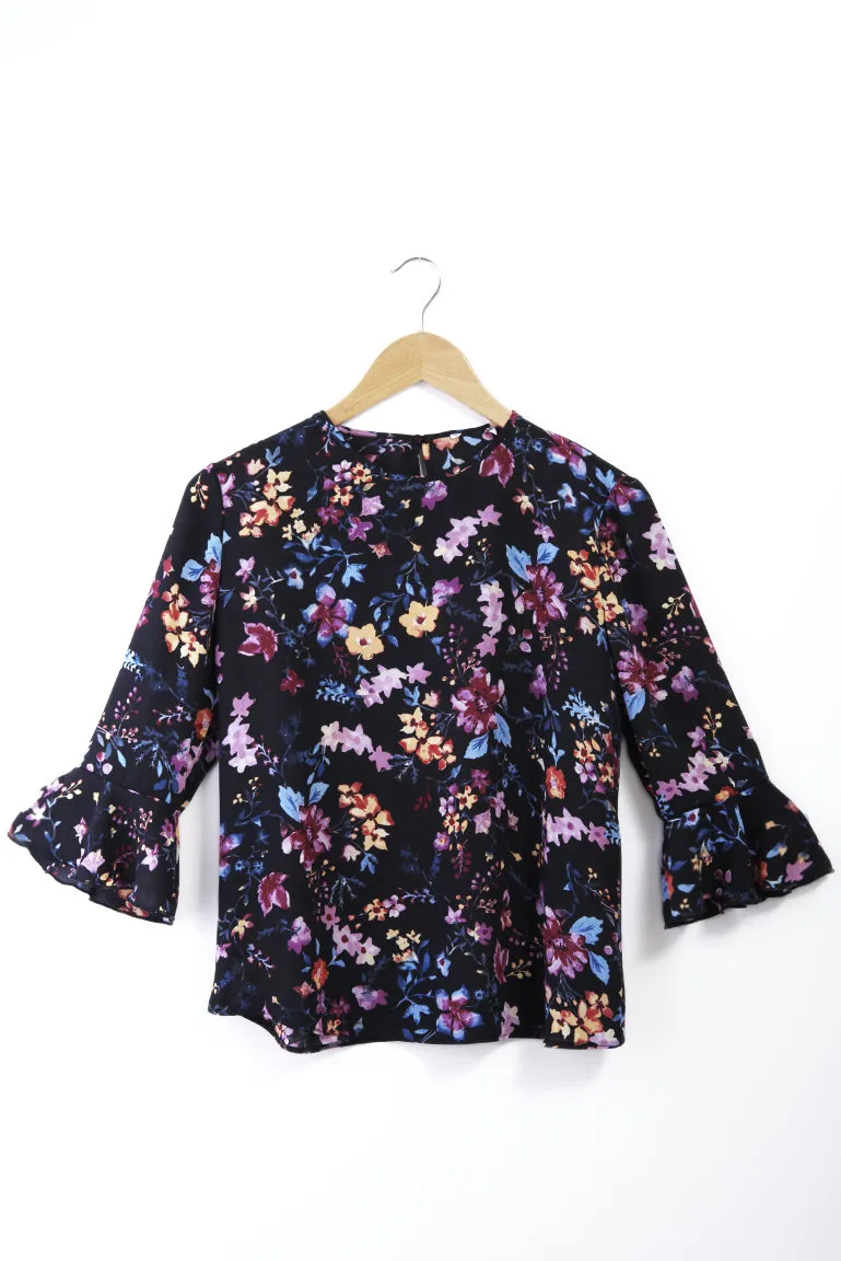 Floral Blouse with Bell Sleeve Ex Brand