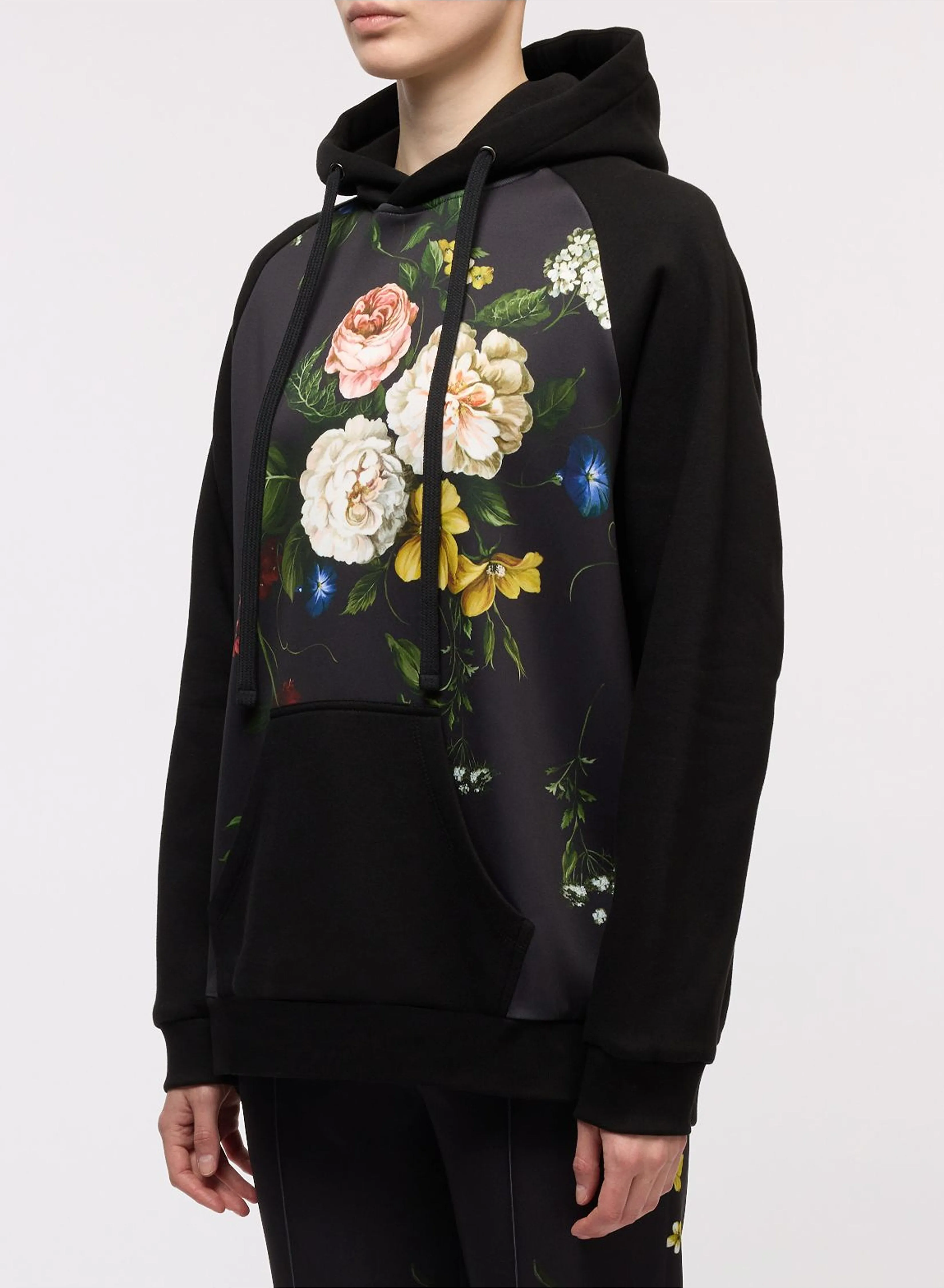 Flower Print Scuba Hoodie