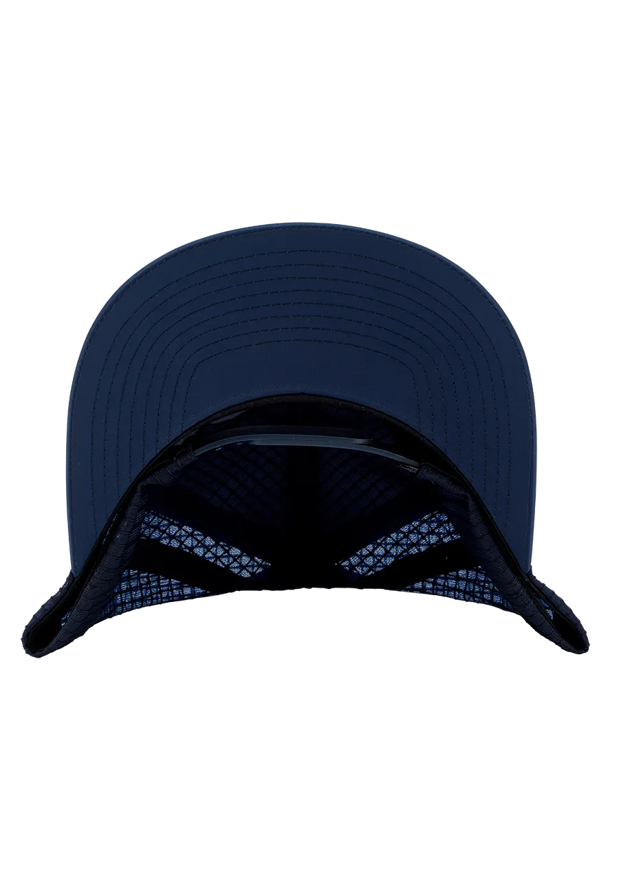 Frothy Snapback Hat - Midnight Blue / Dark Yellow