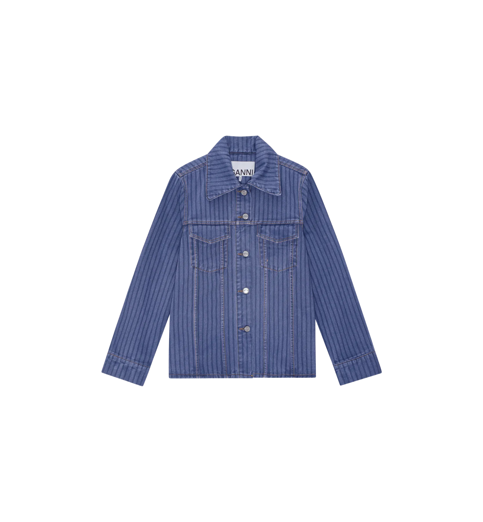 GANNI Stripe Denim Jacket