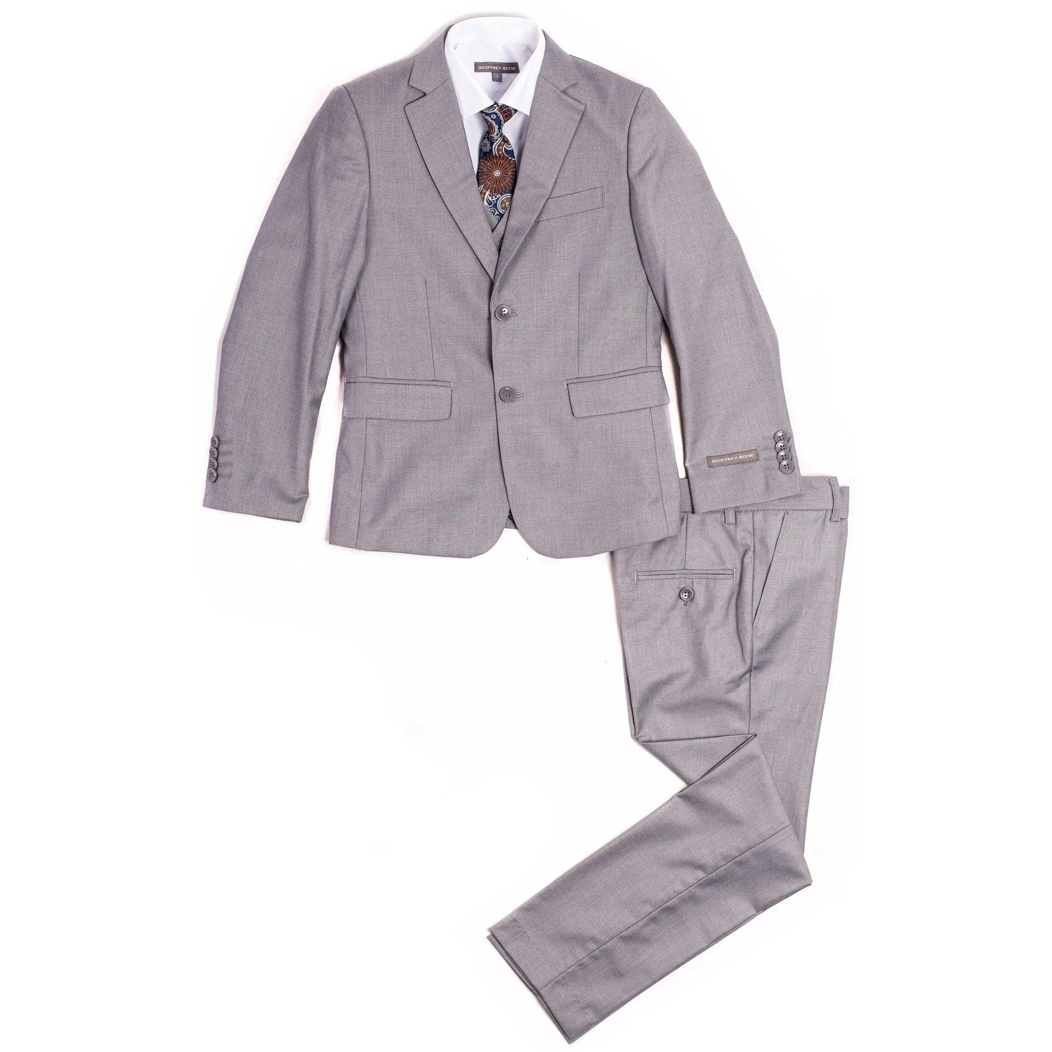 Geoffrey Beene 3 Piece Slim Fit Light Grey Suit