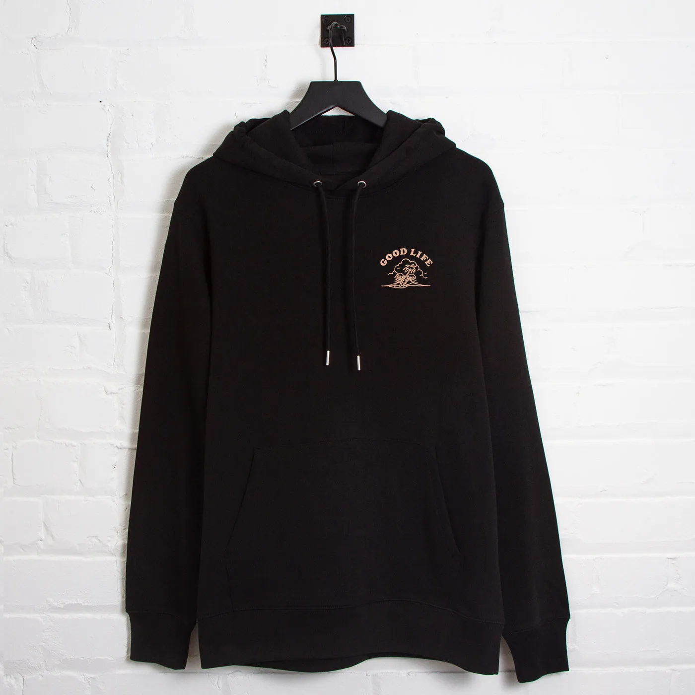 Good Life Back Print - Pullover Hood - Black