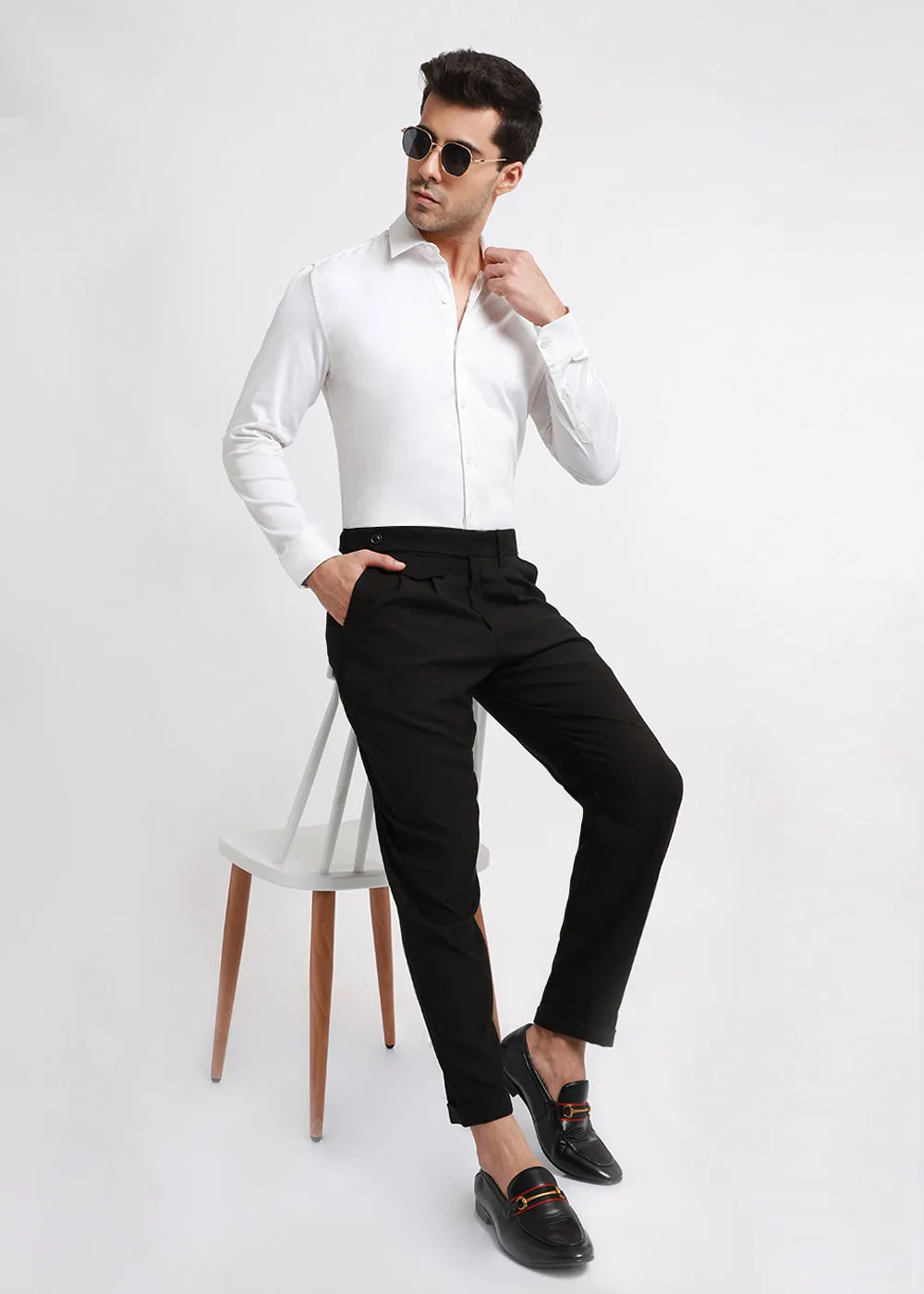 Greek White Satin Shirt