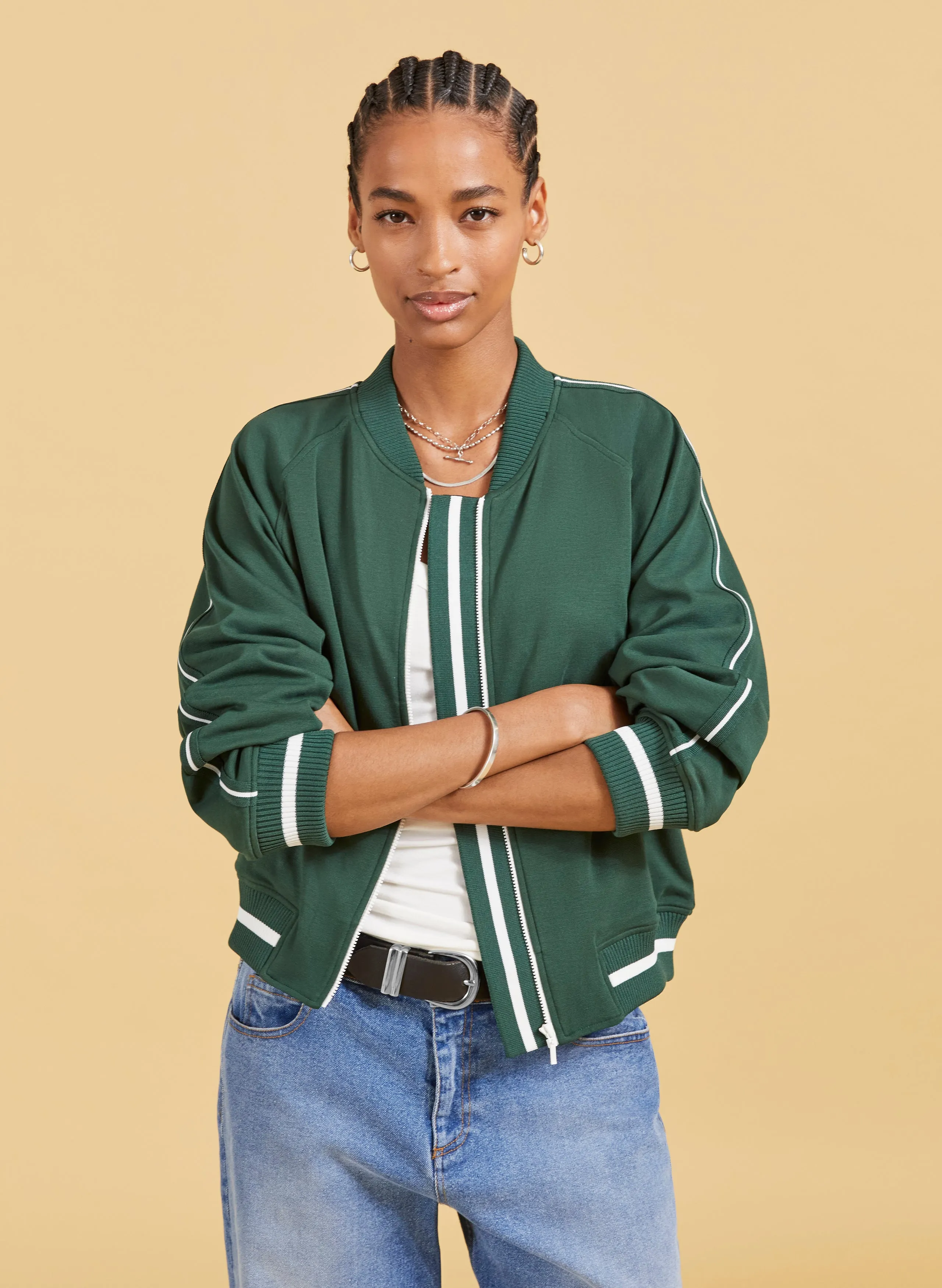 Gretchen Cropped Bomber Jacket