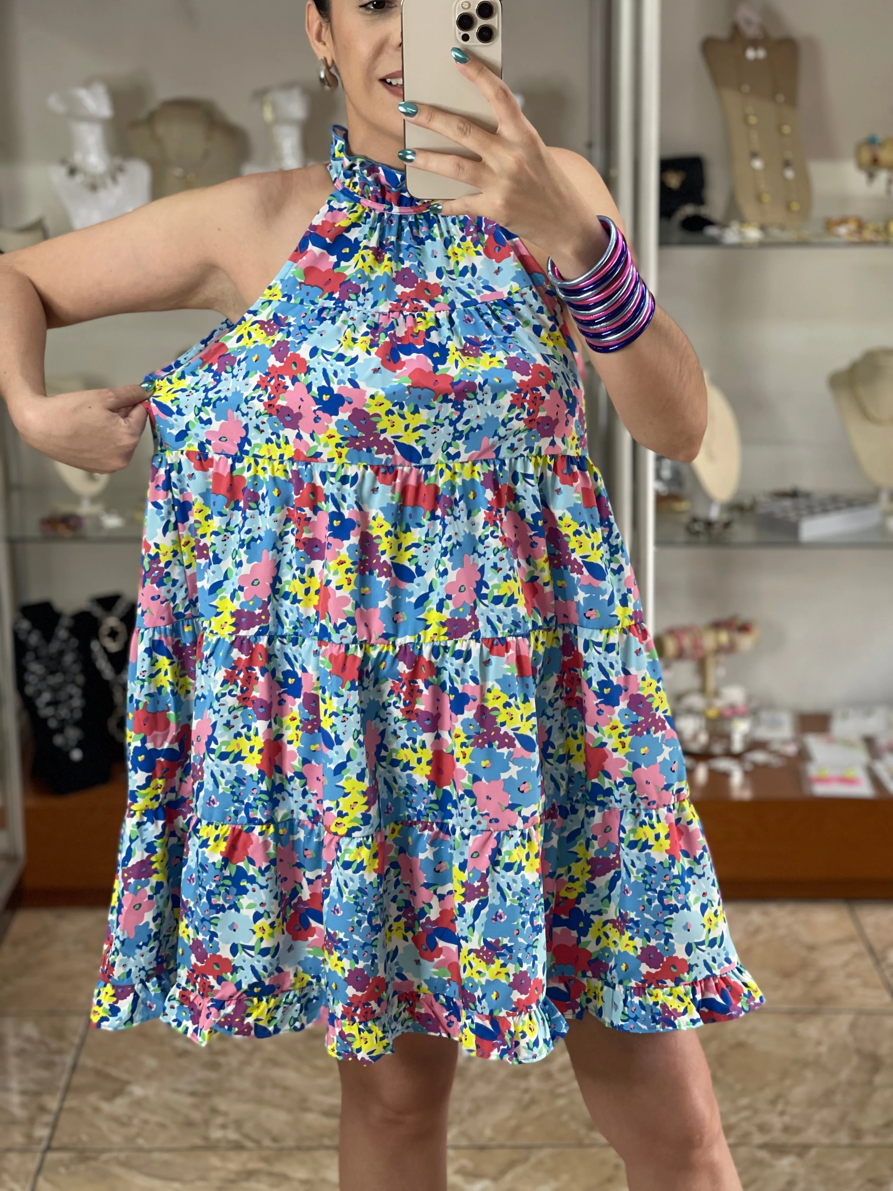 Halter Floral Mix Doll Dress