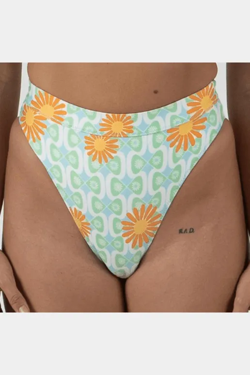 Inner relm diggity high waist bikini bottom river poppy