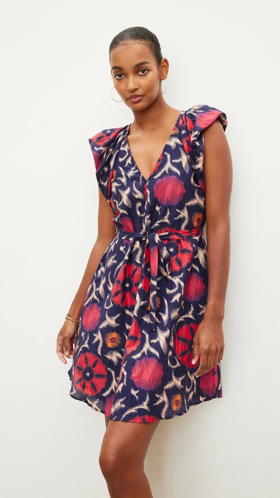 Jenna Printed Silk Cotton Dress - Twilight - FINAL SALE