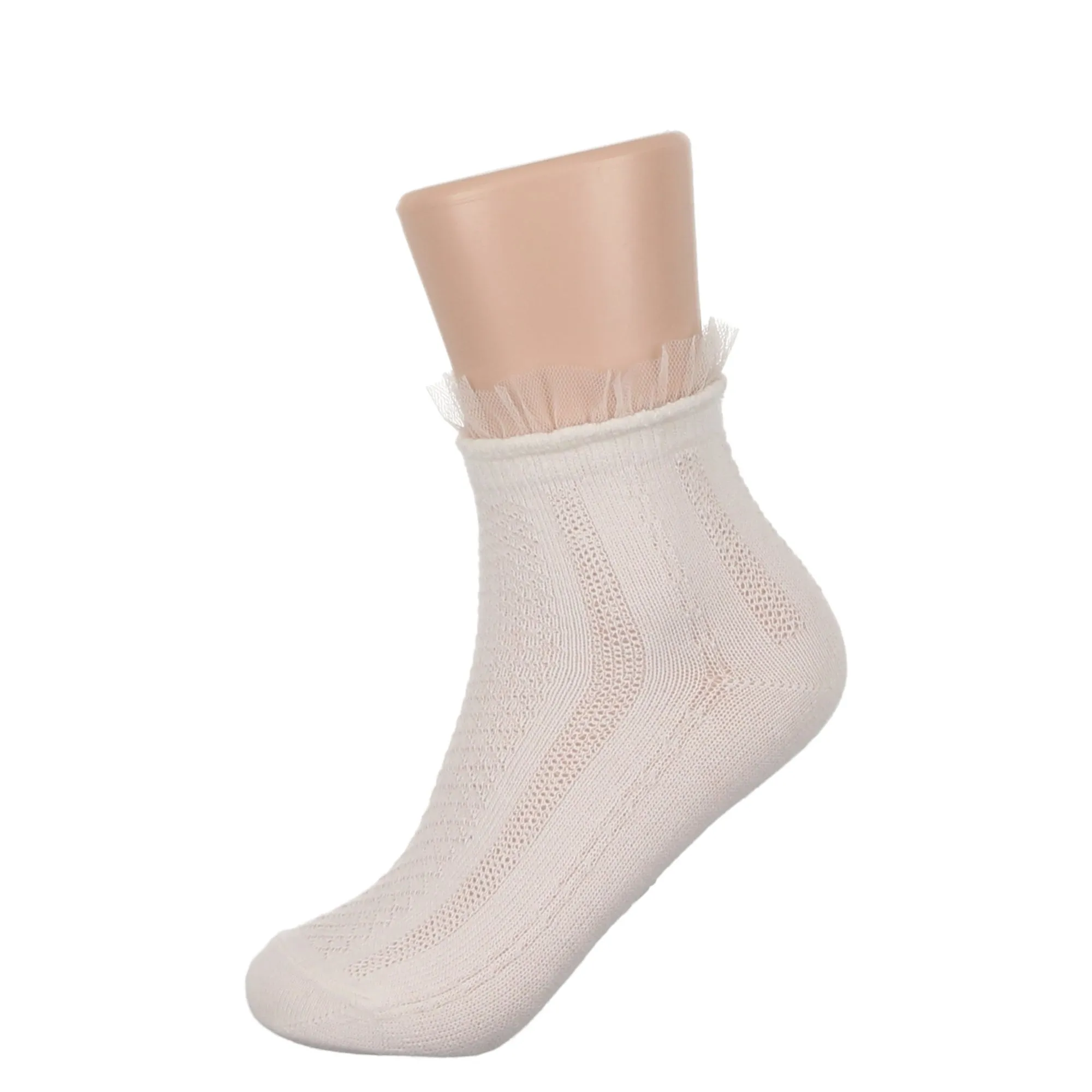 Jrp Girls Tulip Midcalf Sock Ivory