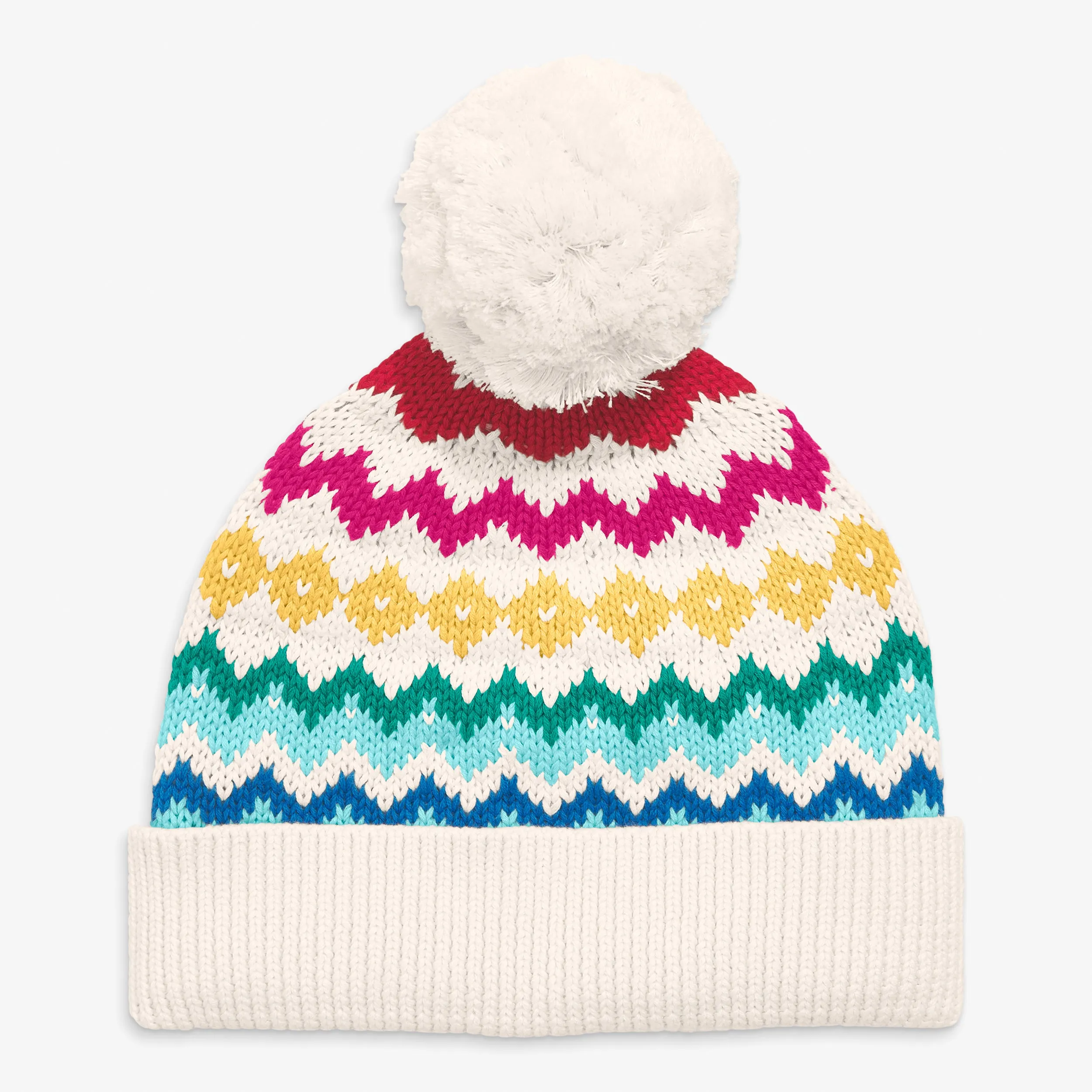 Kids rainbow fair isle beanie