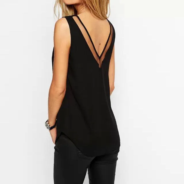 Lace Trimmed V Neck Swing Spaghetti Cami Top