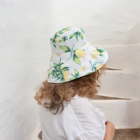 Lemon Print Wide Brim Hat