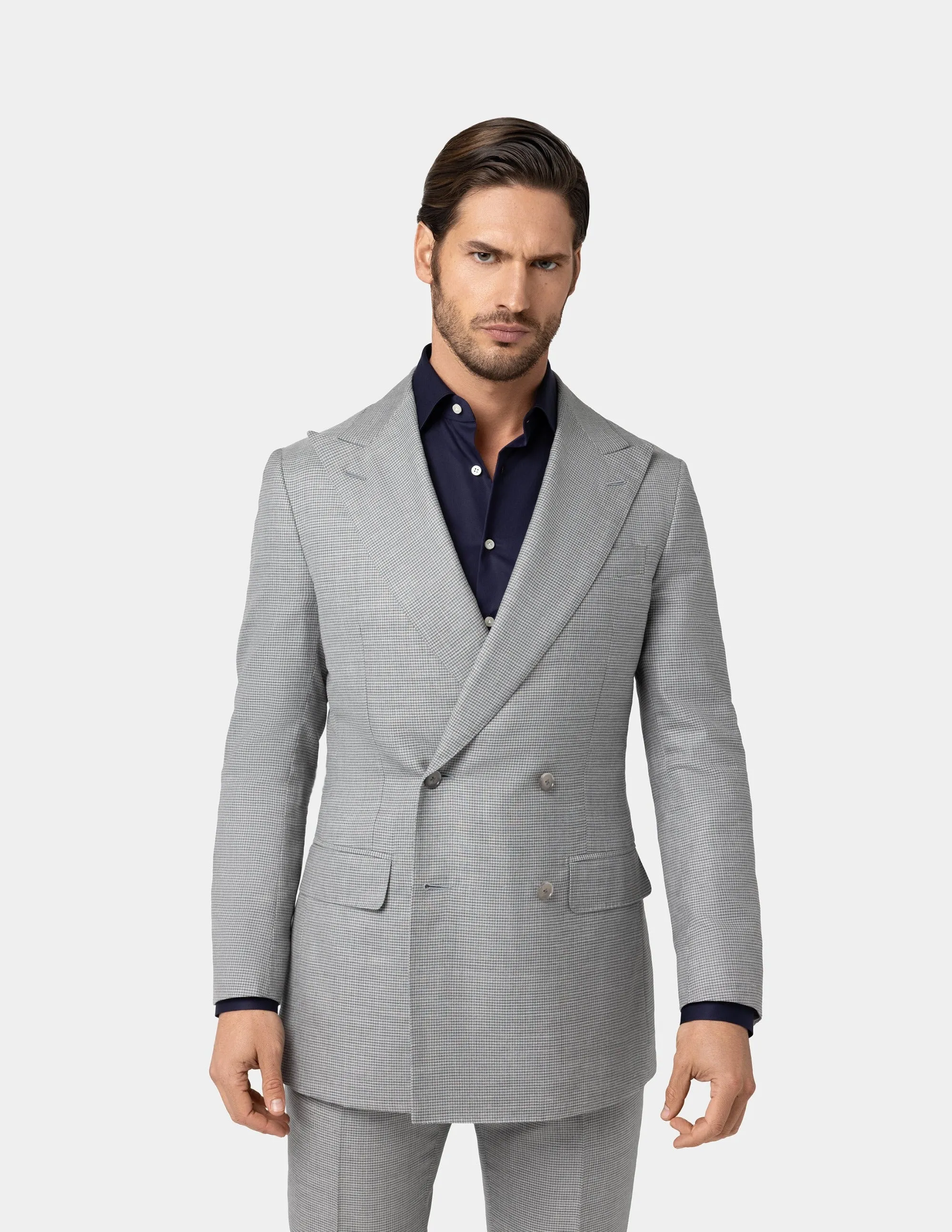 Light Grey Double Breasted Suit