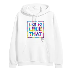 Like So Like That White Multi-Color Print Hoodie