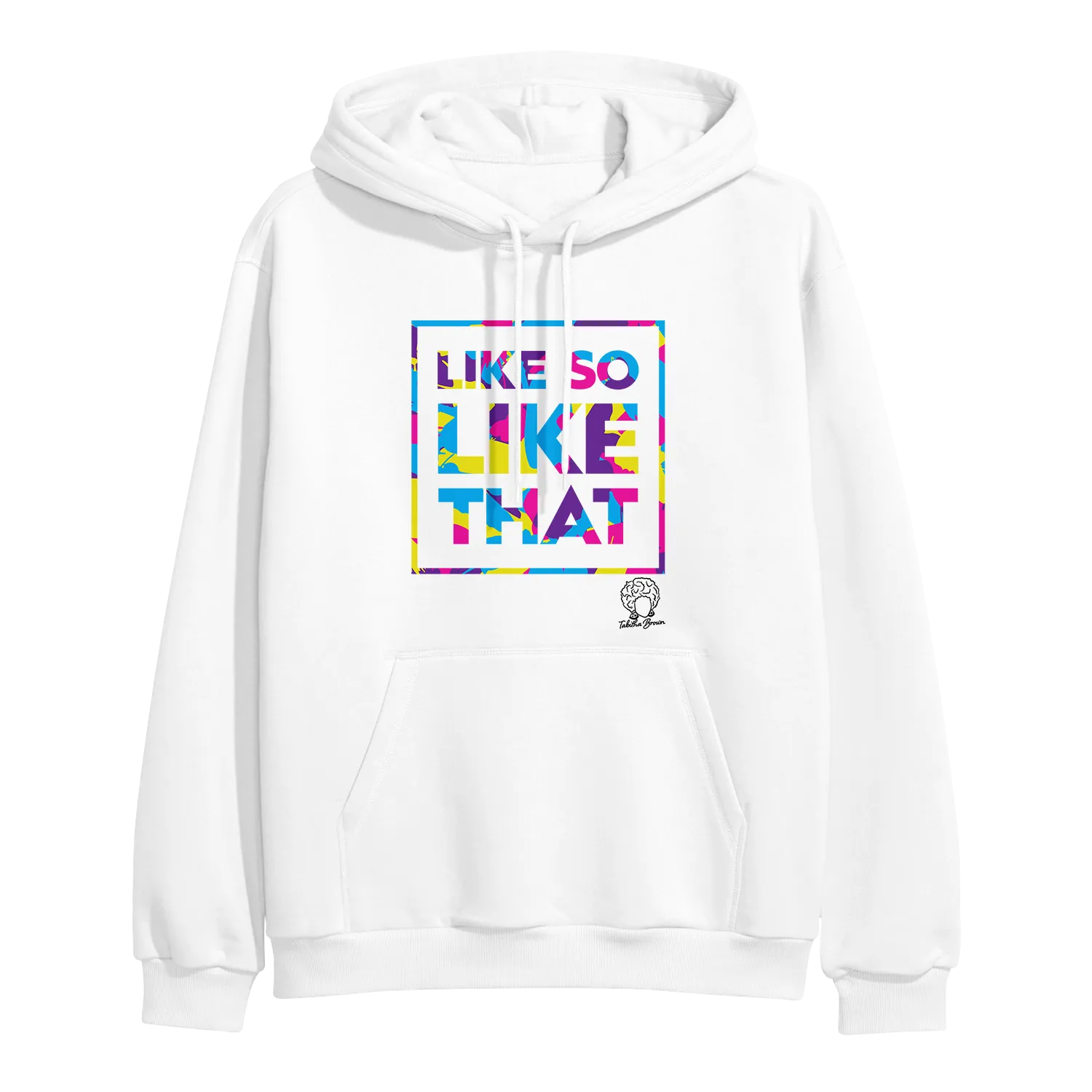 Like So Like That White Multi-Color Print Hoodie