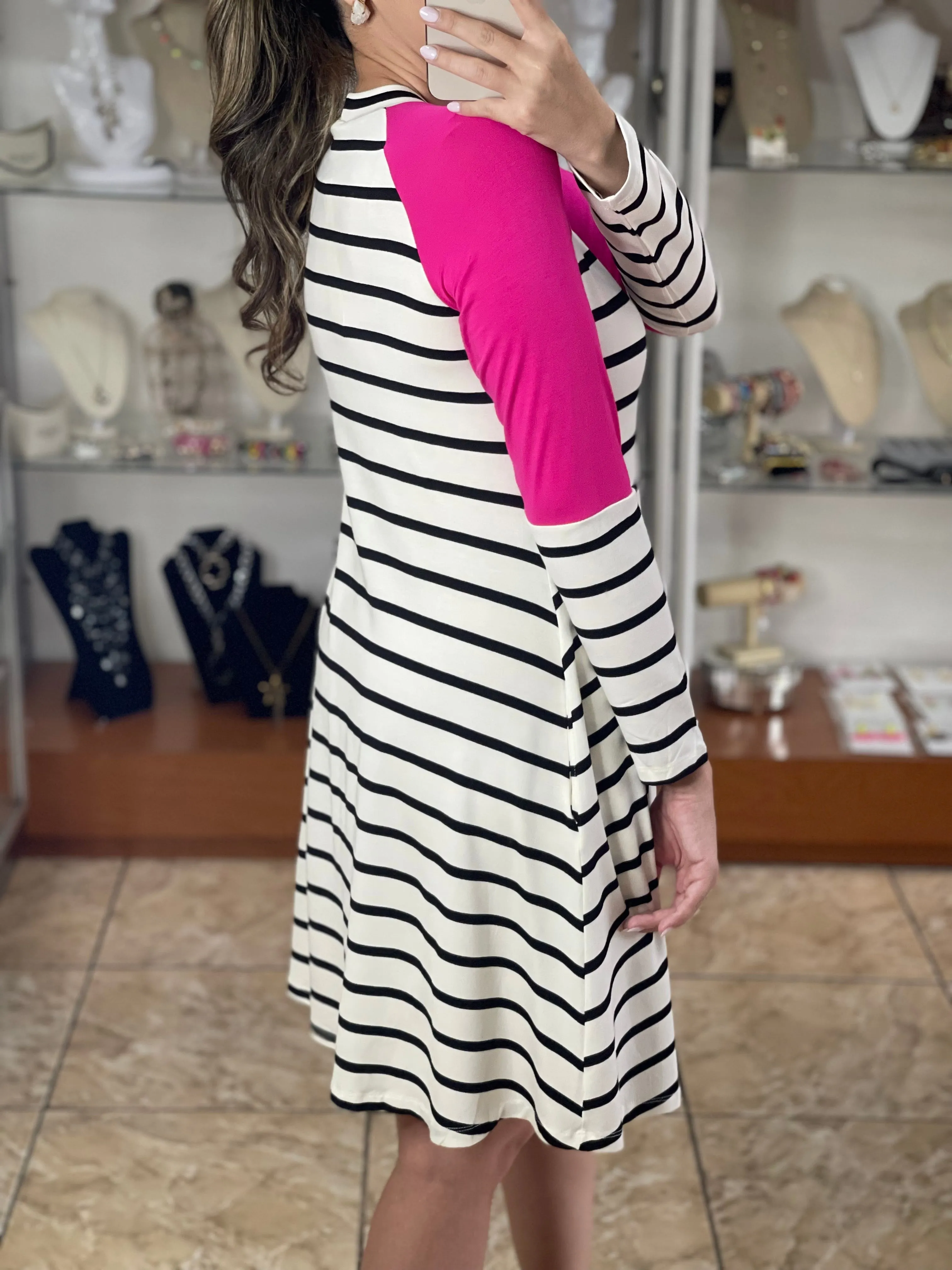 Long Sleeves Stripes Dress