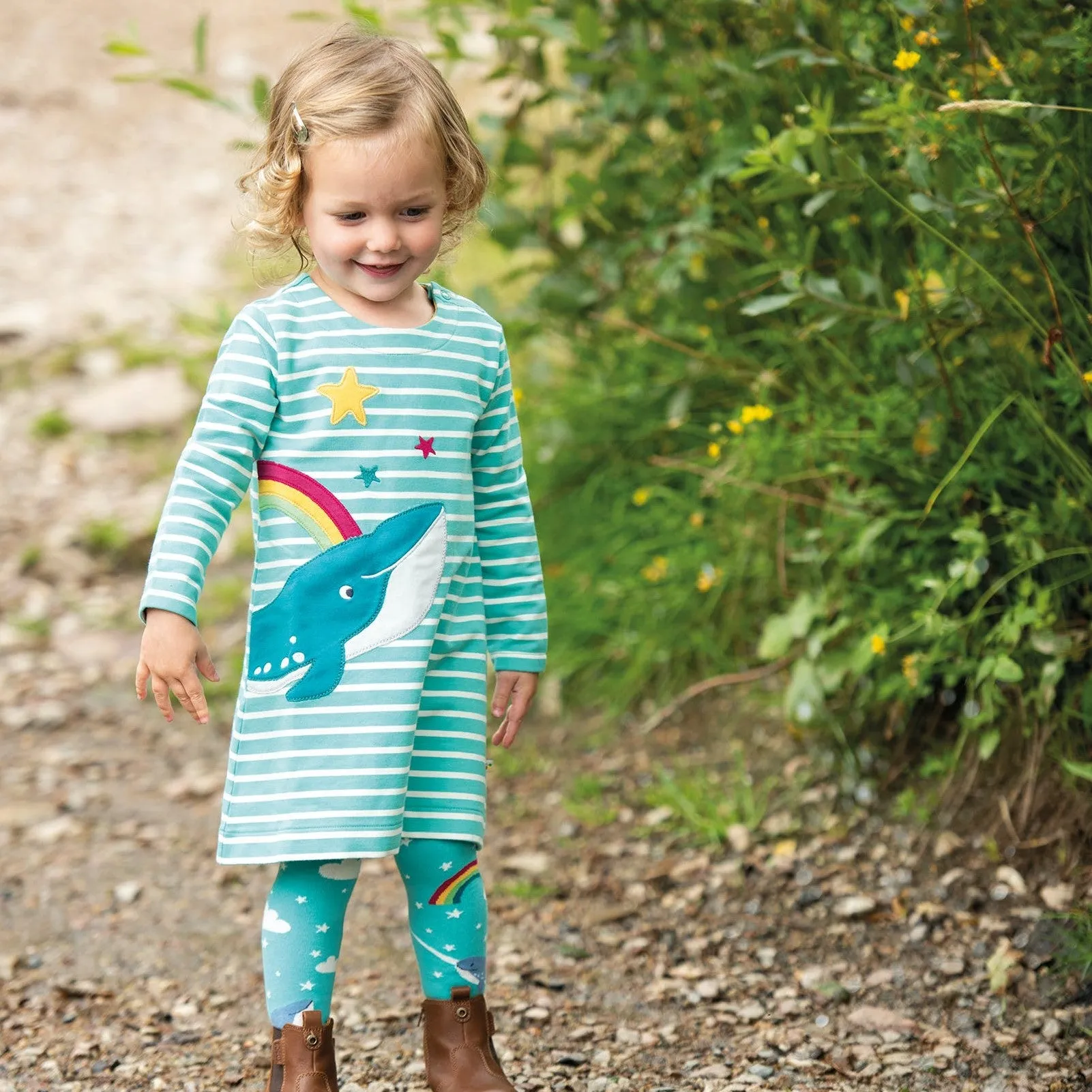 Lyla Loopback Dress - Whale Striped (2-3 years)