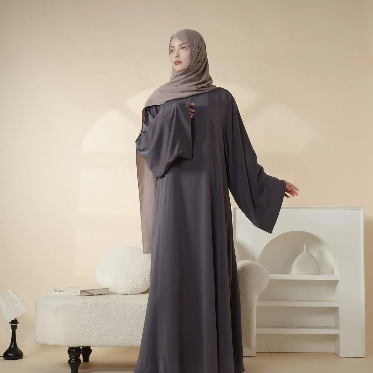 MA005 Essential Soft Nidha Plain Abaya