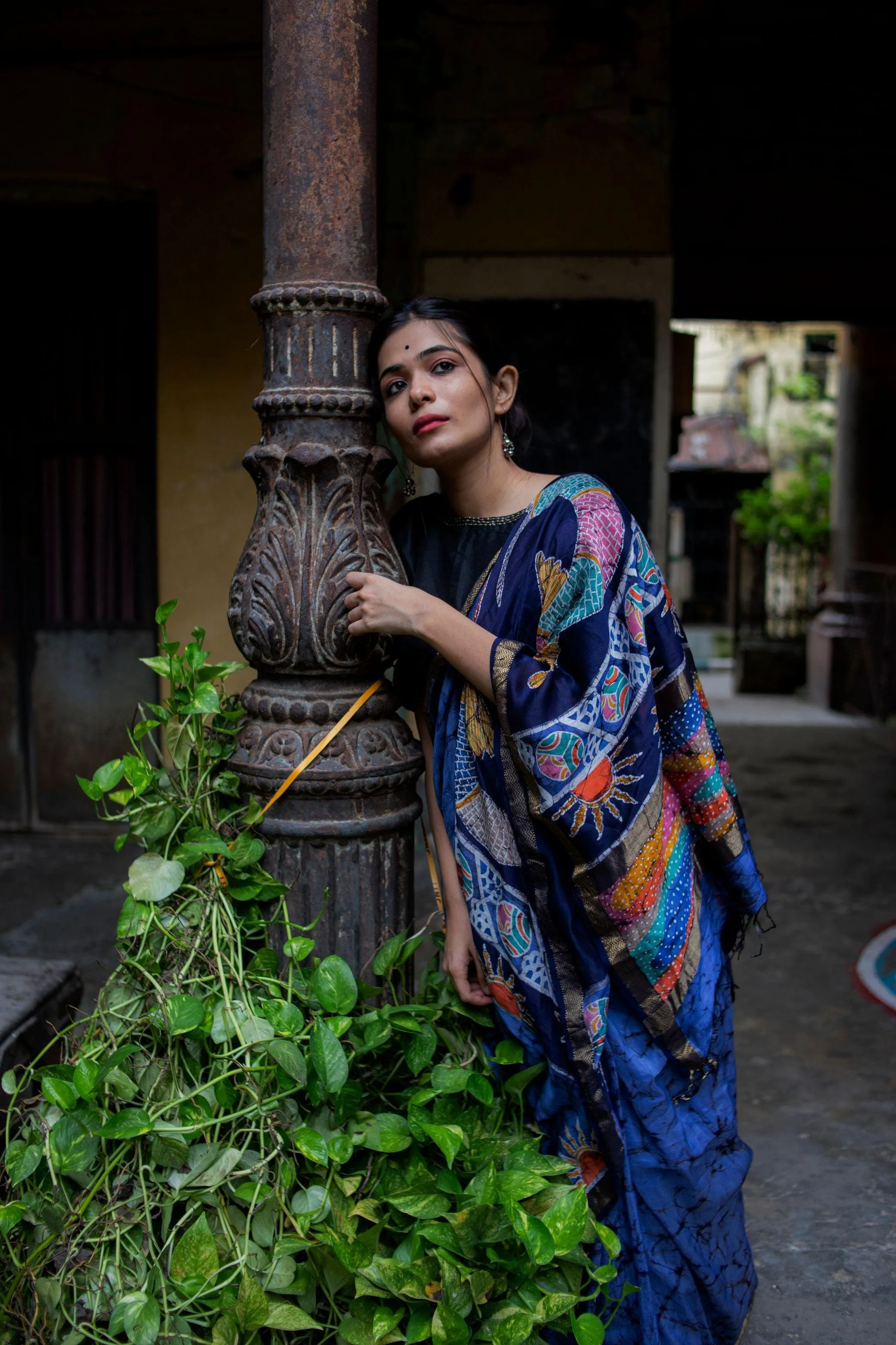 Matsya - Narmada Batik Maheswari saree