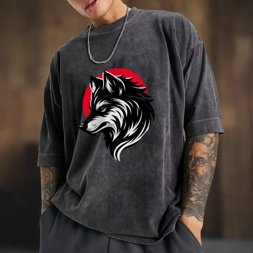 Mens Wolf Print Tee