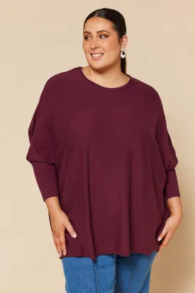 Mia Oversized Jumper in Plum