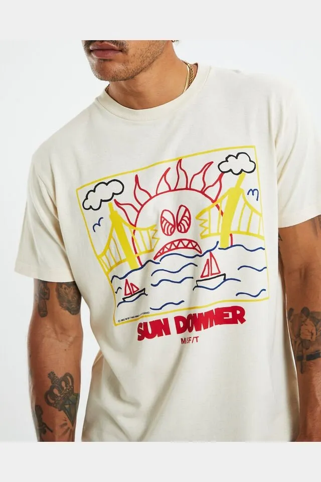 Misfit sun downer 50/50 ss tee - pigment chalk white