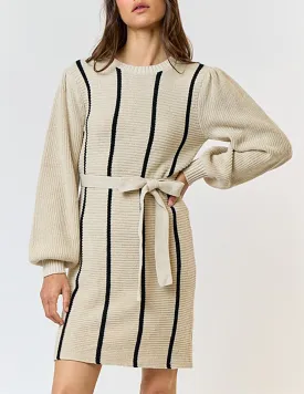 Mona Striped Knit Sweater Dress