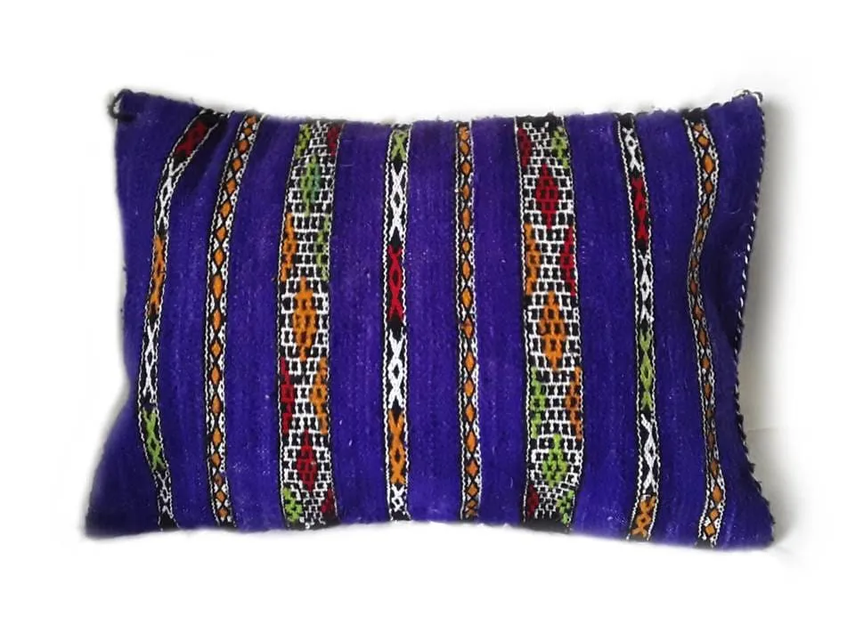 Moroccan Berber Pillow / Cushion Cover - Kilim - Purple - High Atlas