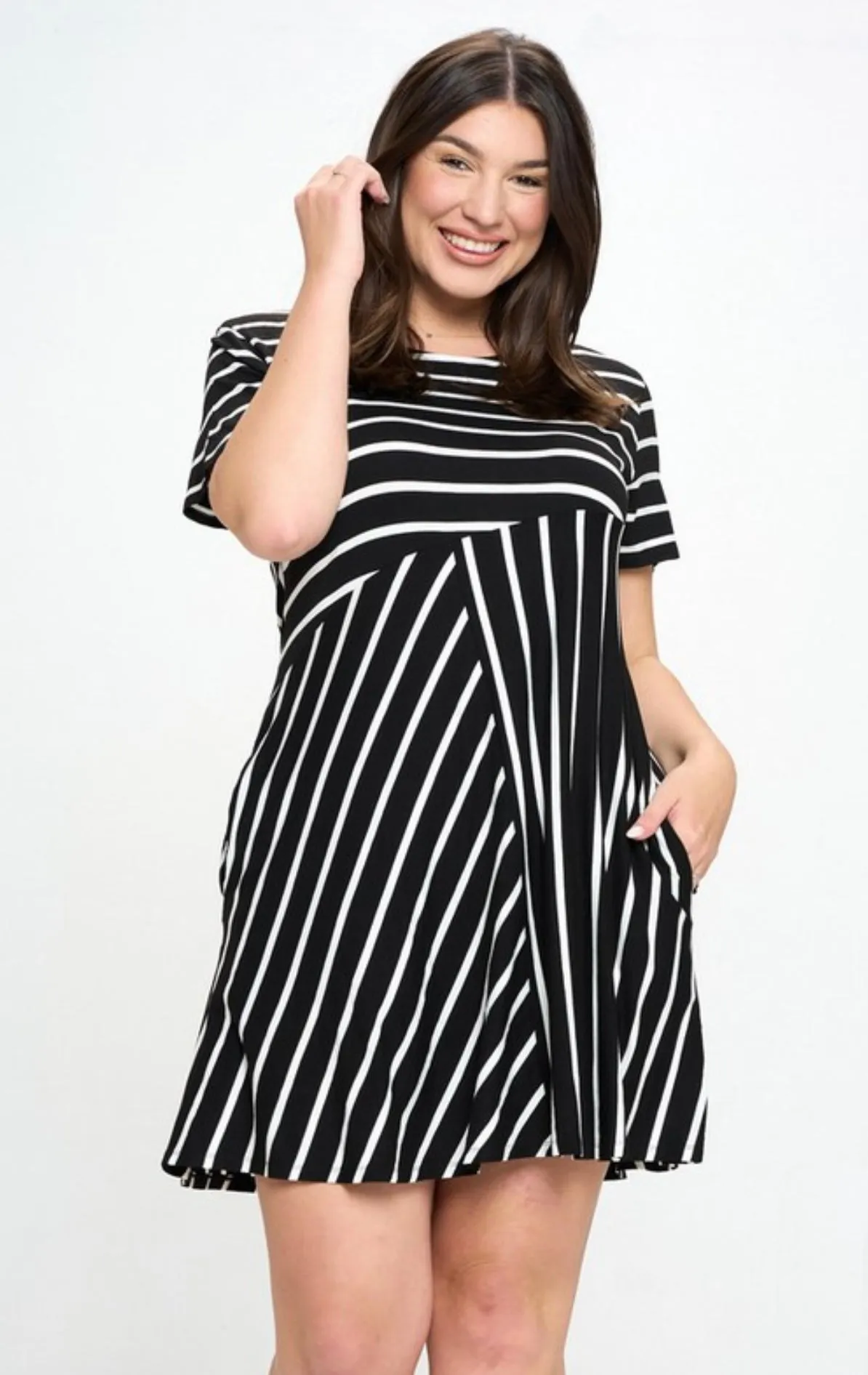 Multidirectional Lined Dress