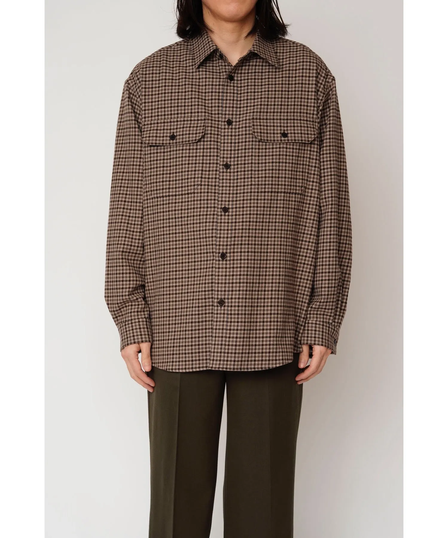 ORIGINAL CHECK L/S WORK SHIRTS "BROWN"