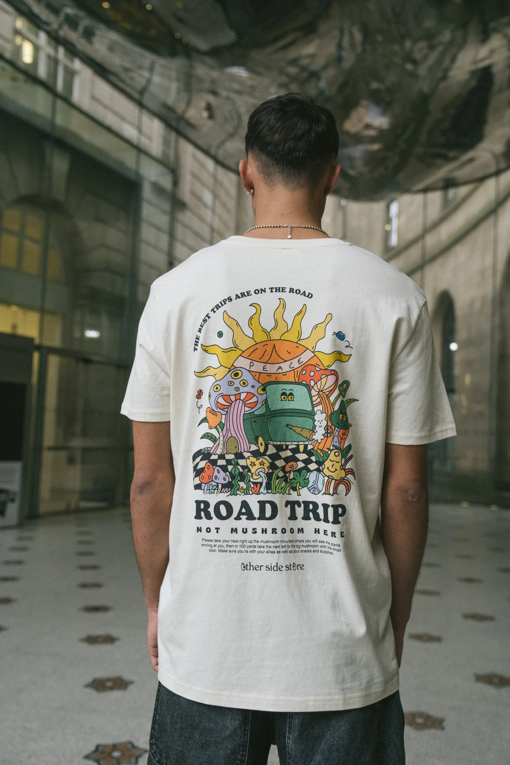 Road Trip Organic Cotton T-Shirt - Natural Color | Other Side Store