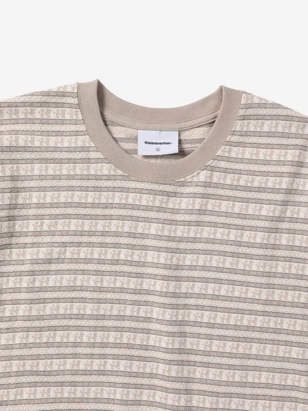 Pattern Striped Tee - Pale Beige