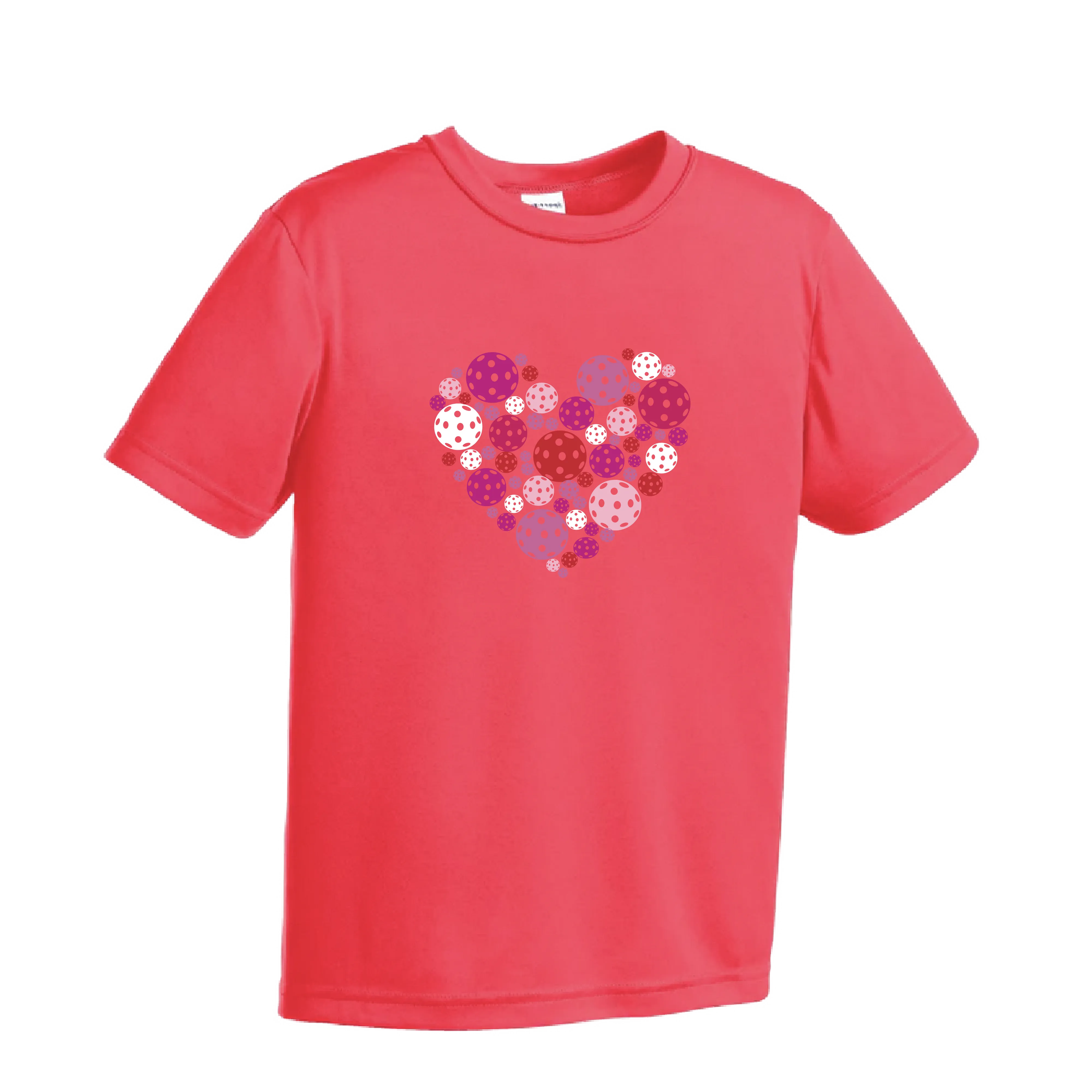 Pickleball Heart | Youth Short Sleeve Athletic Pickleball Shirt | 100% Polyester