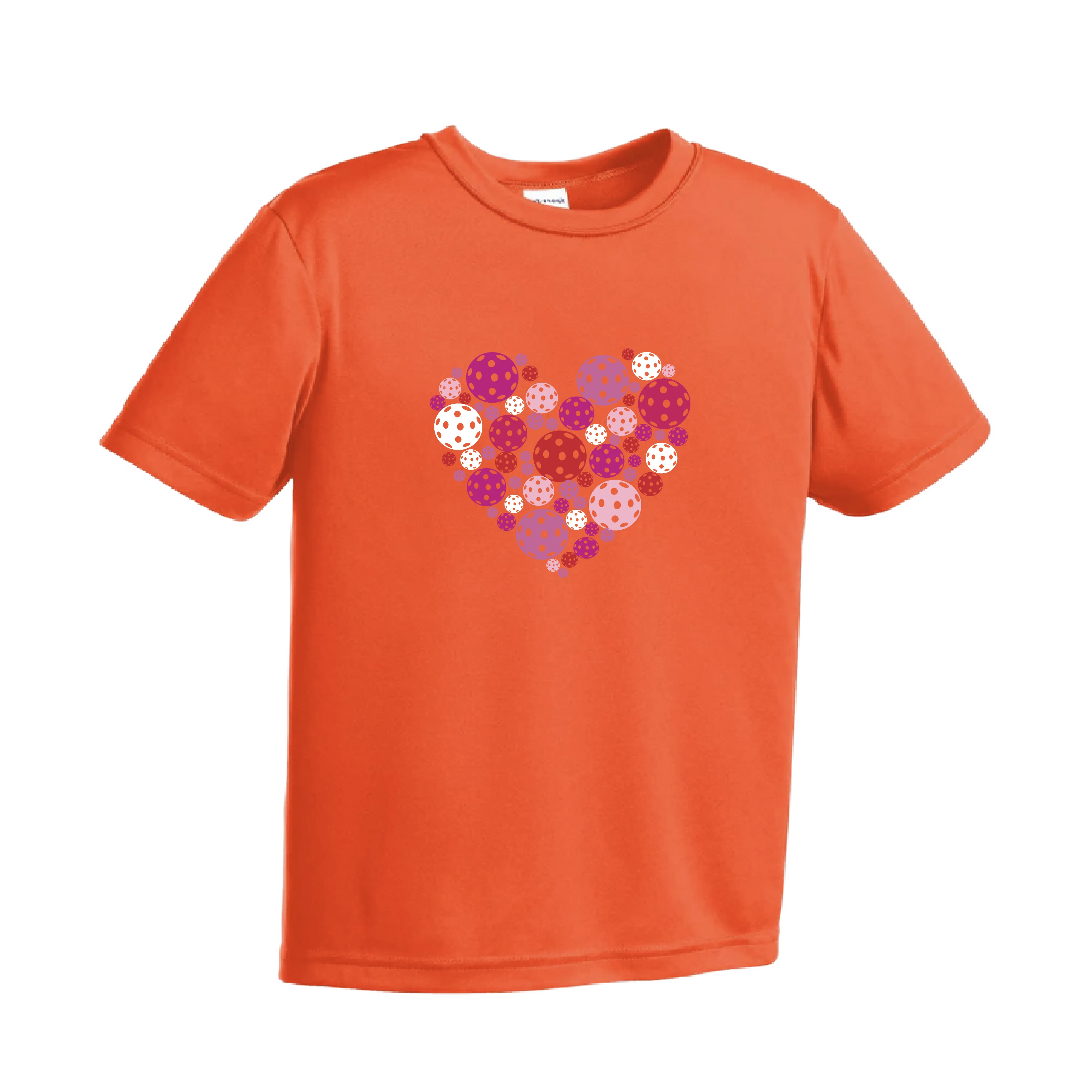 Pickleball Heart | Youth Short Sleeve Athletic Pickleball Shirt | 100% Polyester