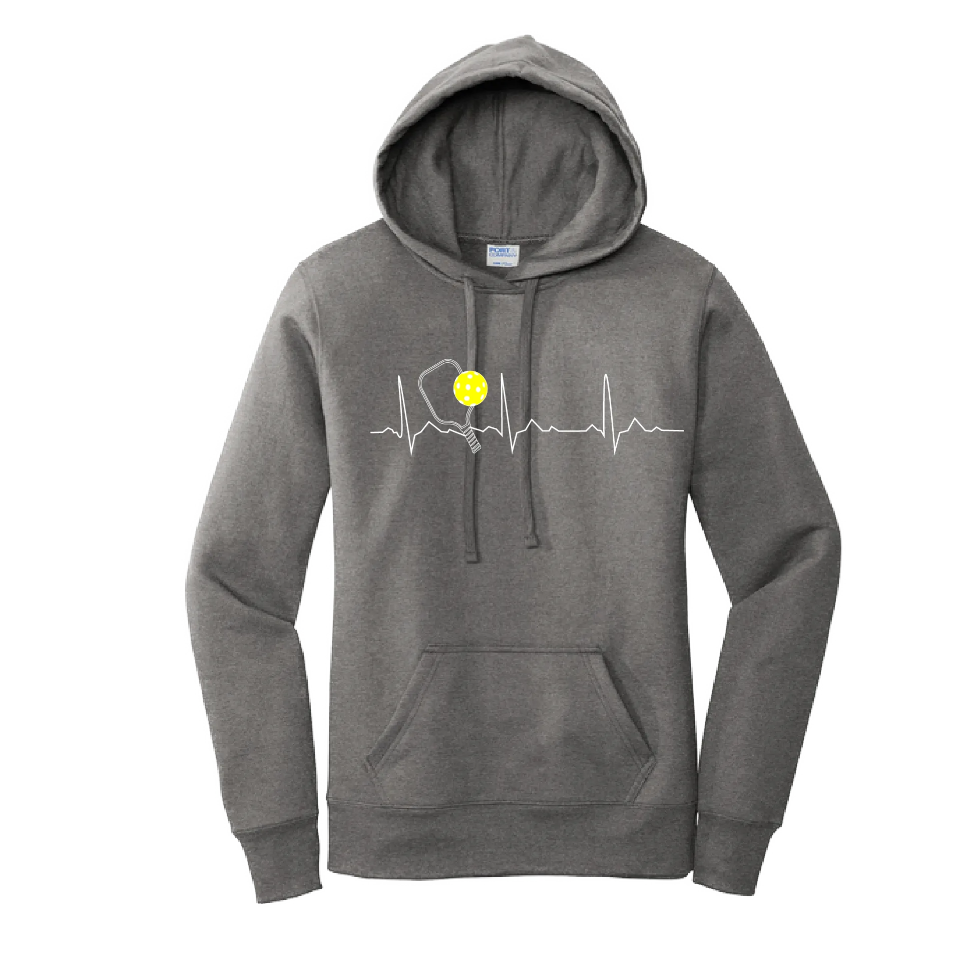 Pickleball Heartbeat EKG | Women’s Fitted Hoodie Pickleball Sweatshirt | 50% Cotton 50% Poly Fleece