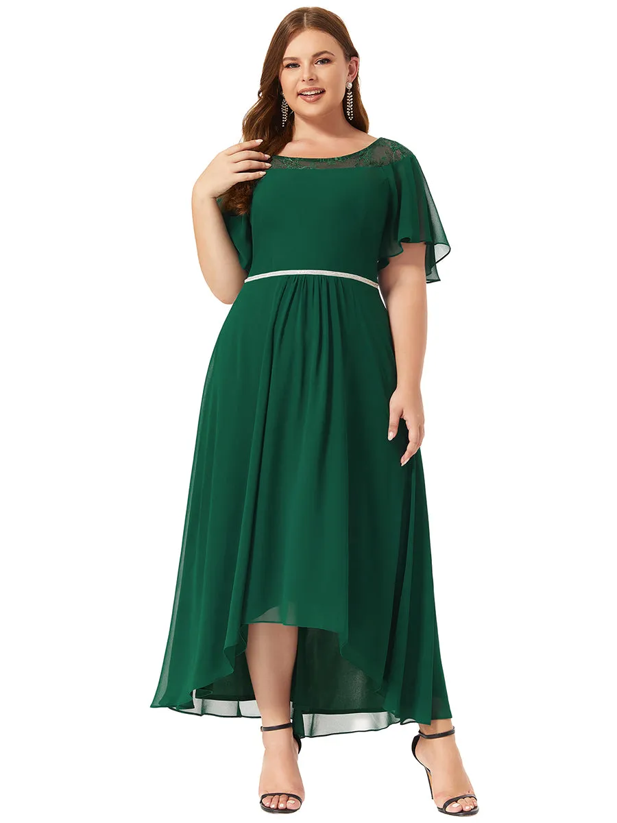 Plus Size Women's Casual Boat Neck A-Line Midi Dress Wholesale