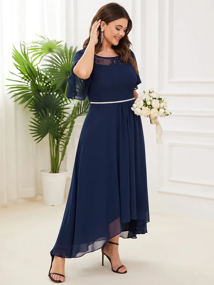 Plus Size Women's Casual Boat Neck A-Line Midi Dress Wholesale