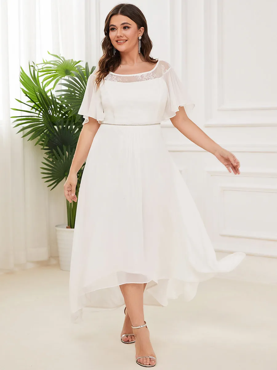 Plus Size Women's Casual Boat Neck A-Line Midi Dress Wholesale