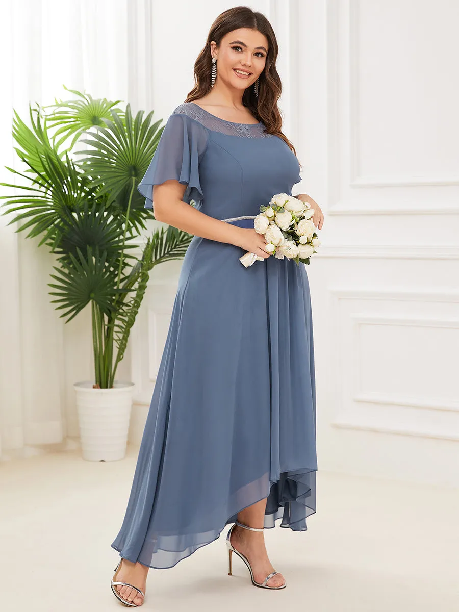 Plus Size Women's Casual Boat Neck A-Line Midi Dress Wholesale