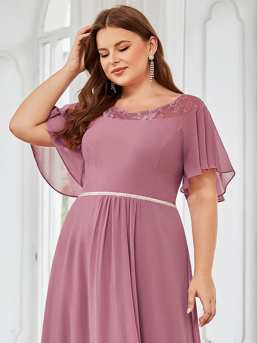 Plus Size Women's Casual Boat Neck A-Line Midi Dress Wholesale