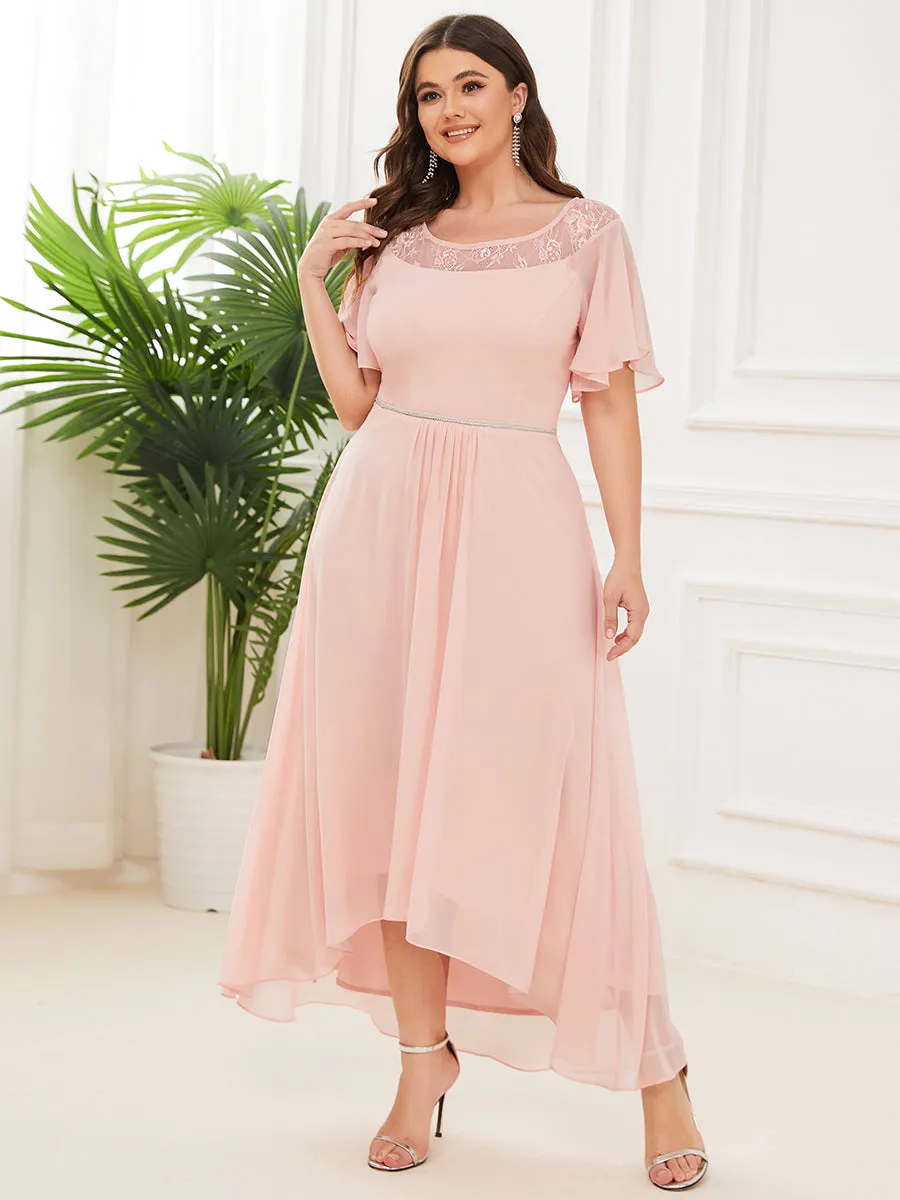 Plus Size Women's Casual Boat Neck A-Line Midi Dress Wholesale