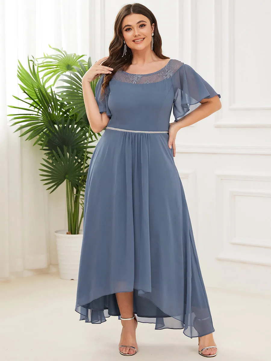 Plus Size Women's Casual Boat Neck A-Line Midi Dress Wholesale